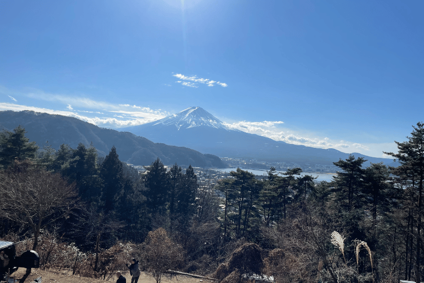 青空と富士山と河口湖